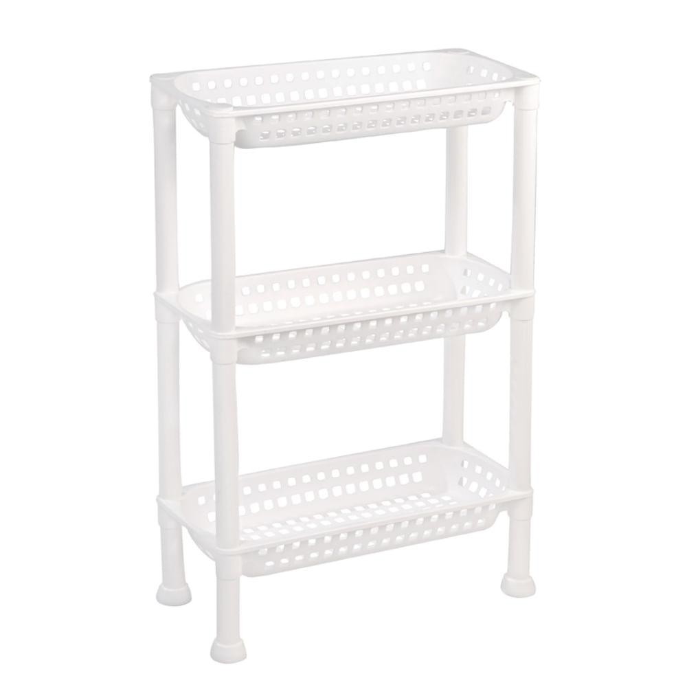 Estante Fruteira Plástica Multiuso com 3 Prateleiras Branca Utti Ordene em Oferta na Shopee