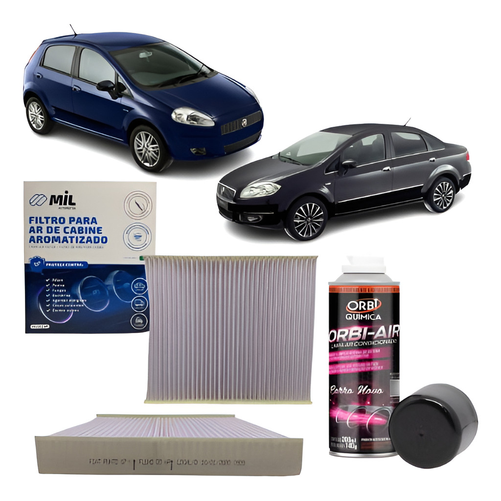 Kit Filtro+higienizador - lacrado Fiat Punto 07 / Fiat Linea 08. Lavanda ou Carro novo