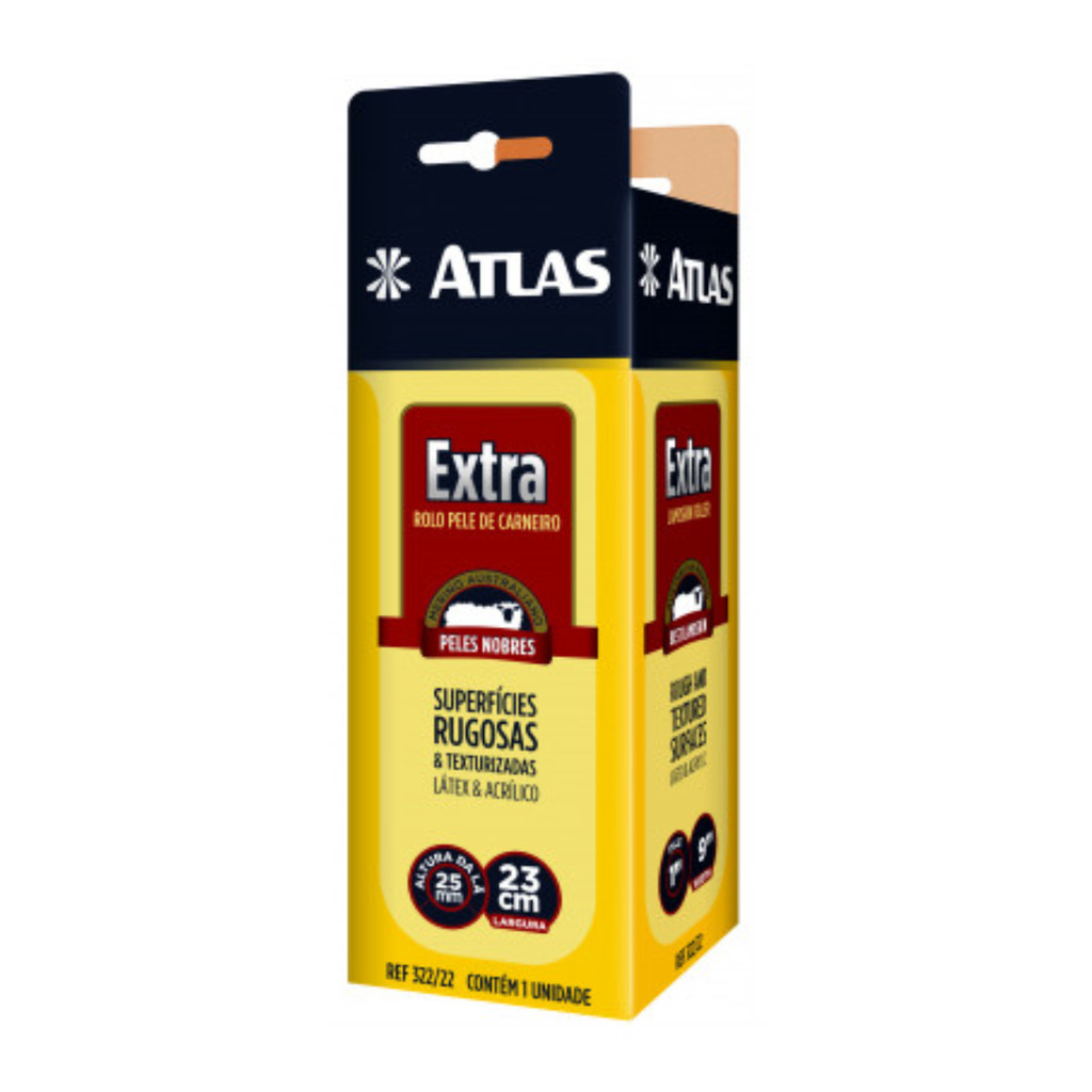 Rolo Extra Pele de Carneiro 23cm 322/22 Atlas em Oferta na Shopee