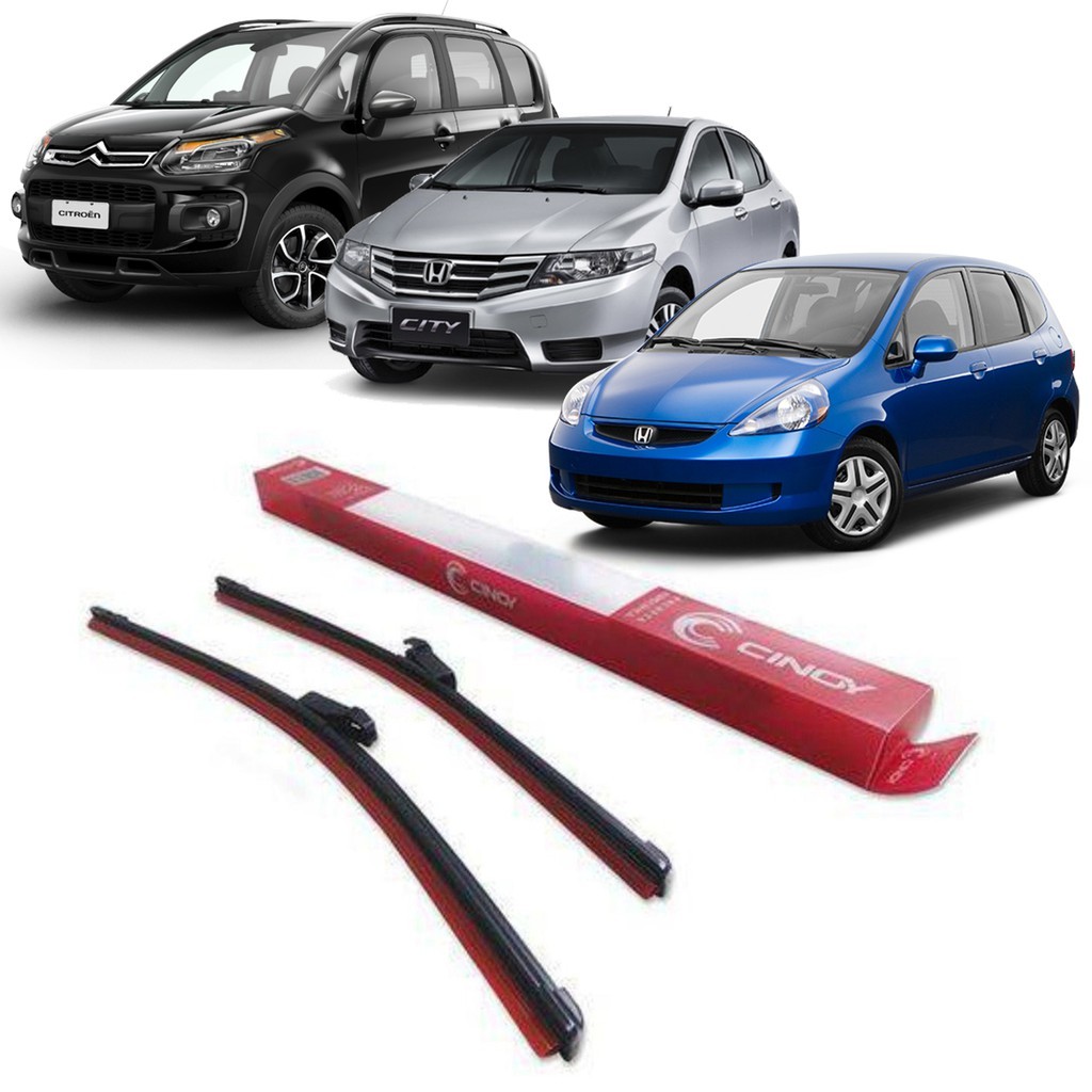 Par Palhetas Limpador Parabrisa Honda City Aircross Cinoy Original Encaixe Preciso