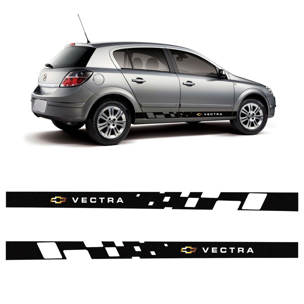 Kit De Adesivos Chevrolet Vectra Lateral Preto Hatch e Sedan em Oferta na Shopee