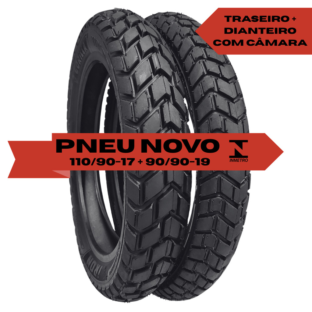 Par Pneus Bros Tras. + Diant. 110 90 17 e 90 90 19 Broz 125 150 160 Par pneu 90/90-19 e 110/90-17 Bros 160 e 150 e 125