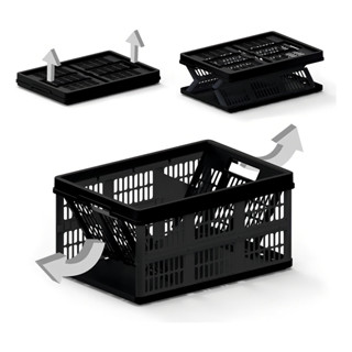 Caixa Organizadora Multiuso Cesto Tampa Com 45 Litros Grande Cor Preto Helsim em Oferta na Shopee