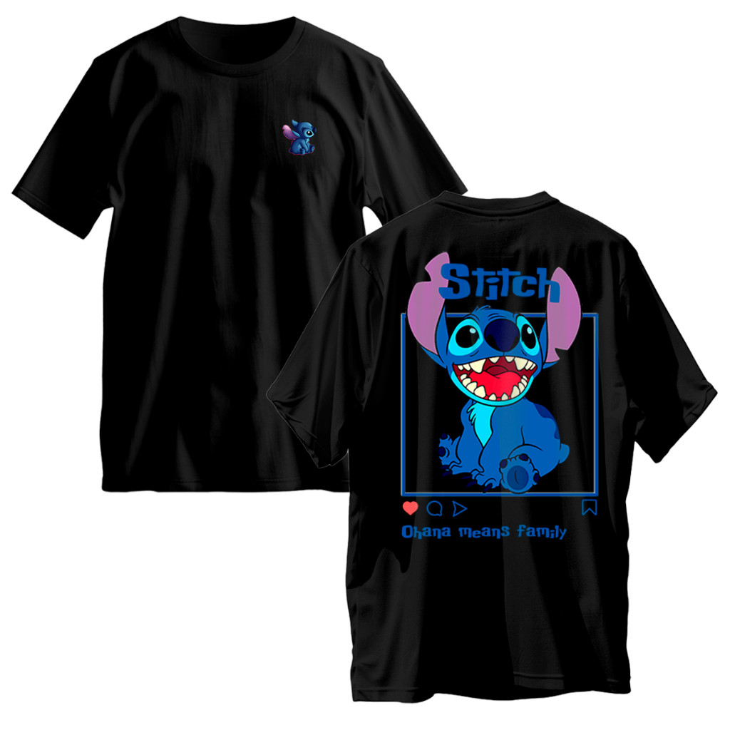 Camiseta Estampada Lilo Rosa e Azul Para Casal Camisa Tecido Algodão Blusa Avulsa ou Kit Casal