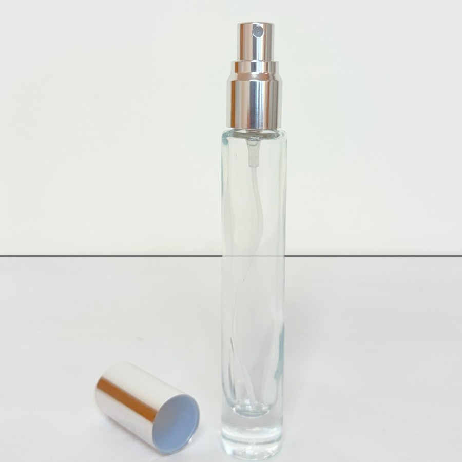 Frasco de Vidro Redondo com Tampa Spray Prata - 10ml - 1 unidade - Rizzo