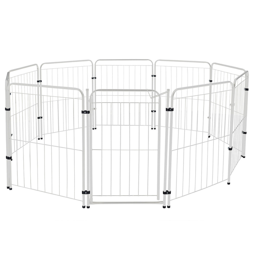 Cercado Chiqueirinho 9 Módulos + Portão 83cm Utilyse Branco ou Preto para Pets Cães Gatos Coelho