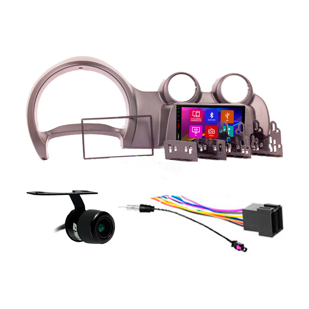 Kit Multimidia 7 Pol Uno Vivace Way 2014 Em Diante Fiorino 2015 A 21 Android Auto Carplay Qa+ 2 Din Primer Espelhamento