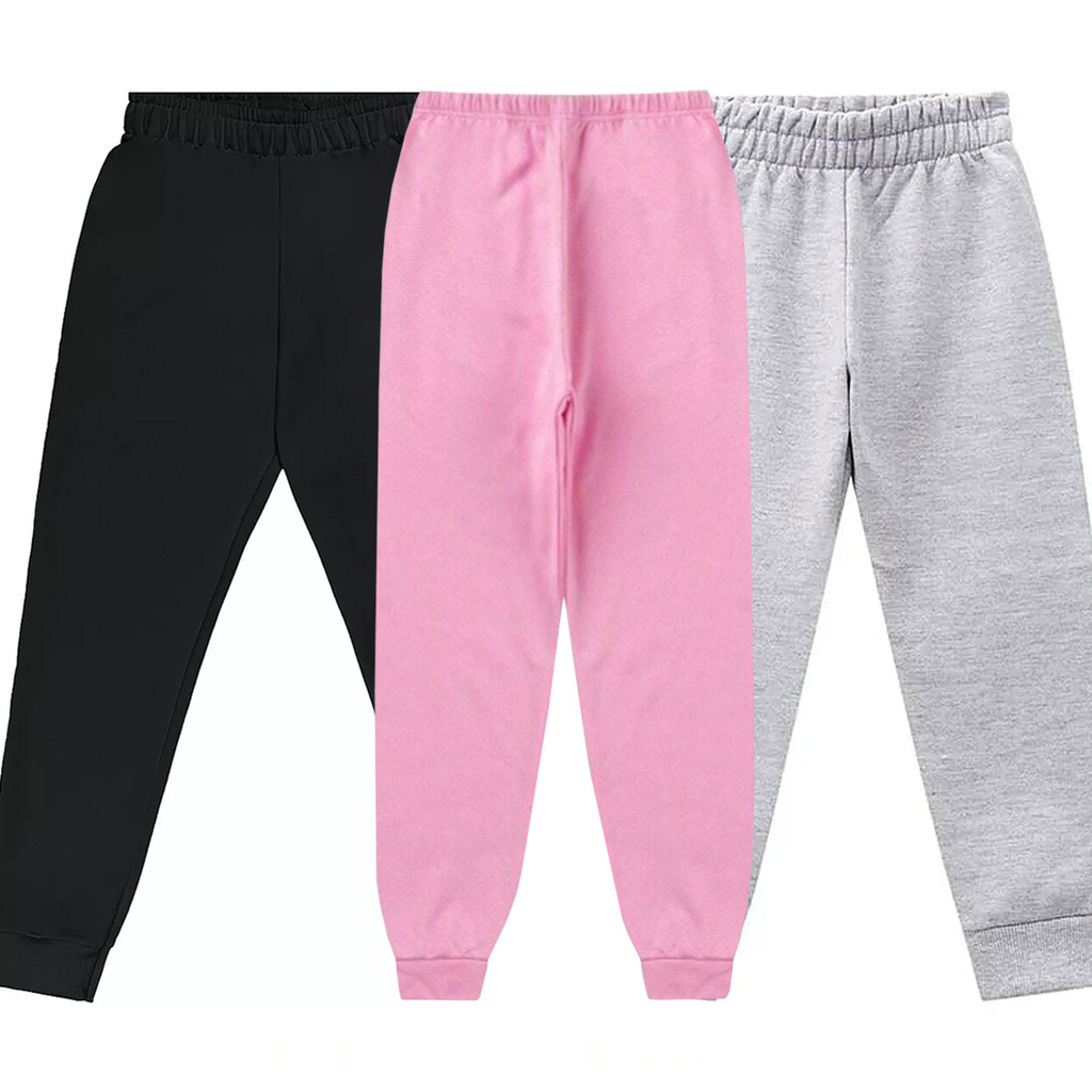 Kit 3 Calça de Moletom Inverno Forrada Menino e Menina