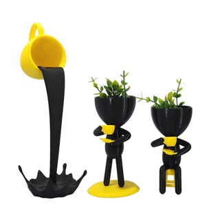 Kit Xícará Flutuante com Café com 2 Bonecos Vaso Bob Robert Plant Preto com Amarelo em Oferta na Shopee