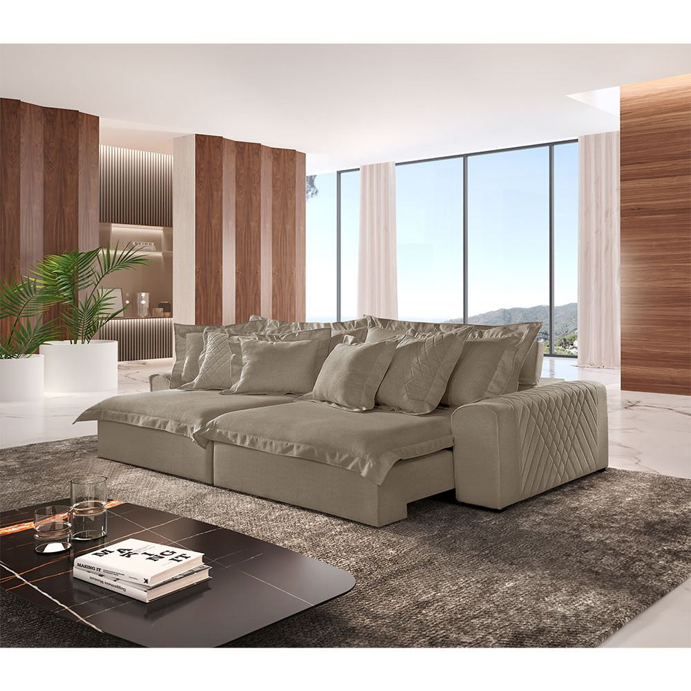 Sofá Luz Veludo 02 Módulos de 100m B25cm Meu Sofá Online