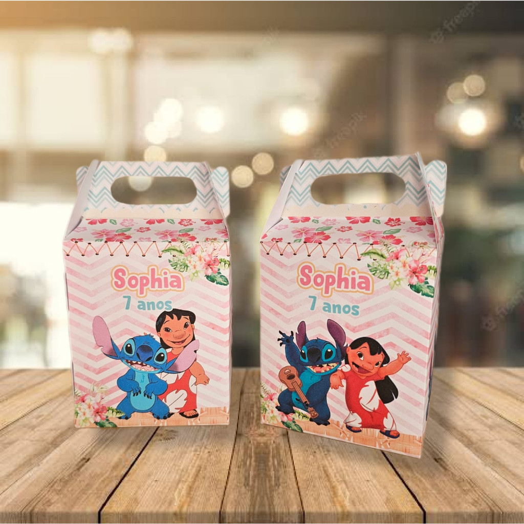 10 Caixinhas Surpresa Personalizada Aniversário Infantil Lilo & Stitch