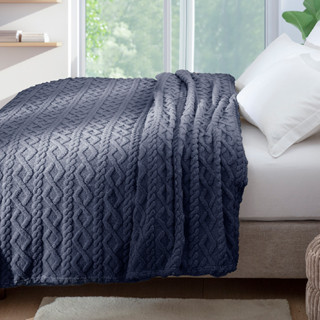 Cobertor Manta Casal Tricot Azul Microfibra Soft Toque Macio 2,20x1,80m Jolitex Dyuri Jacquard em Oferta na Shopee