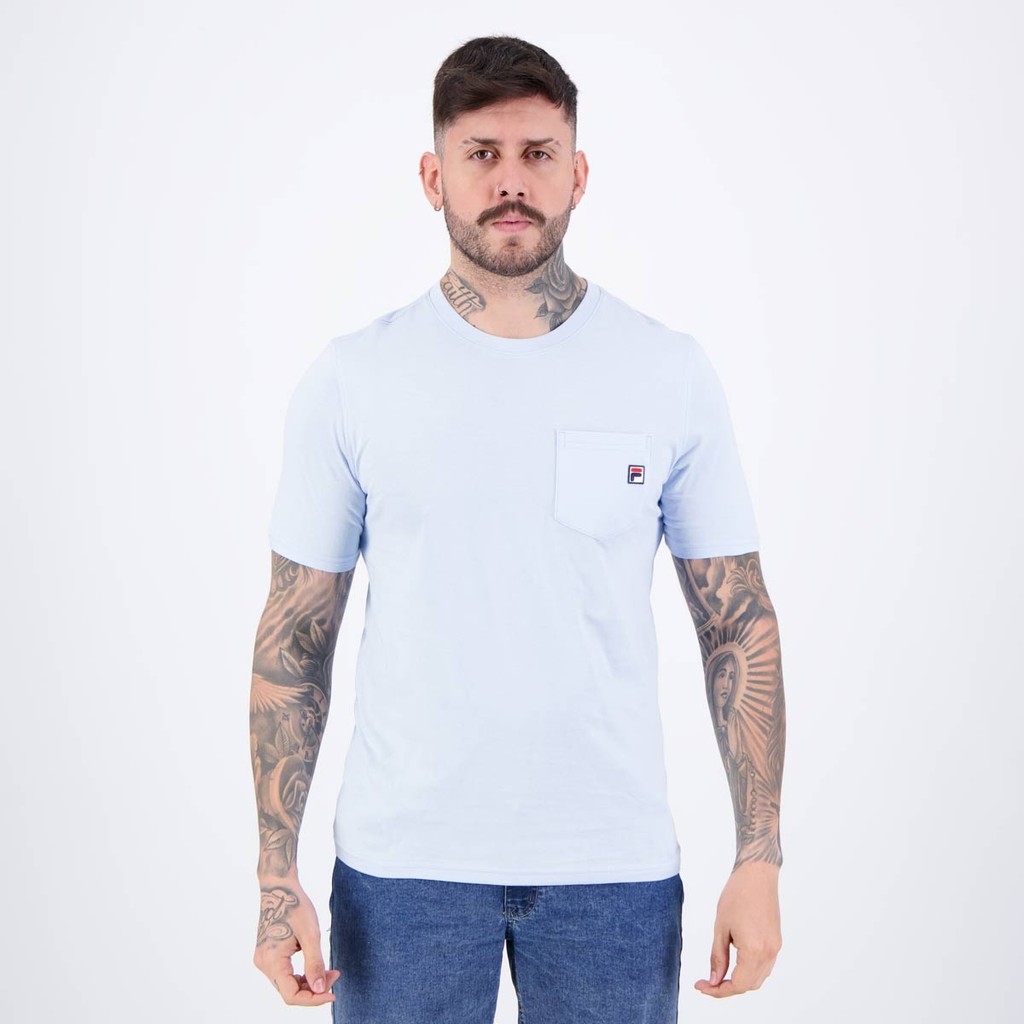 Camiseta Fila Basic Pocket Azul Claro - Men Clothes
