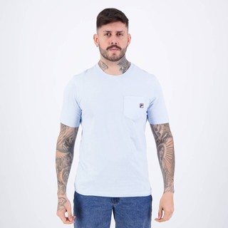 Camiseta Fila Basic Pocket Azul Claro em Oferta na Shopee