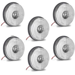 Kit com 6 Lanterna Lateral Led Redonda 85MM Bivolt Cristal
