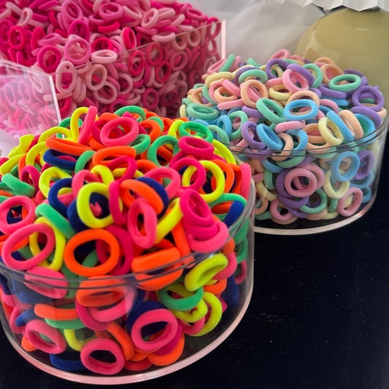 200 Pçs/set Colorido Náilon Elástico Faixa De Cabelo Para Meninas Bebê Rabo De Cavalo Scrunchie Crianças Acessórios O em Oferta na Shopee