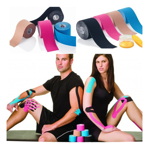 Fita De Kinesio Tape Joelho Coluna Vertebral Ombro Ligadura Cor Sortida De Acordo Com A Cor Disponível Em Estoque