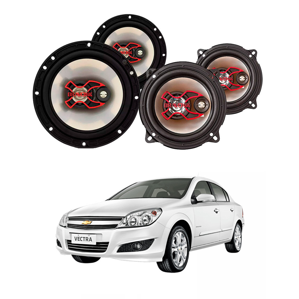 2x Alto Falantes 6" Polegadas + 2x 5" Polegadas 100W RMS Triaxial B3x60x/B3x50x Chevrolet Vectra em Oferta na Shopee