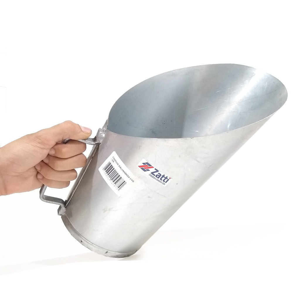Concha Caneca Cereais Grãos Ração Galvanizada 3 Kg Zatti