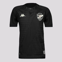 Camisa Kappa Vasco III 2024 Infantil Preta