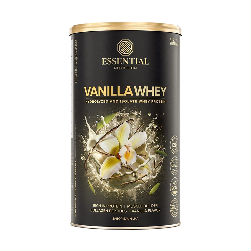 Vanilla Whey 375g - Essential Nutrition em Oferta na Shopee
