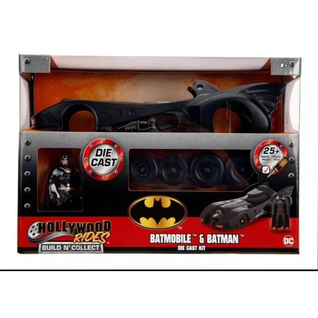 Miniatura de Montar Miniatura Batmóvel (1989) - c/ Figura - Hollywood Rides - 1:24 - Jada  Toys