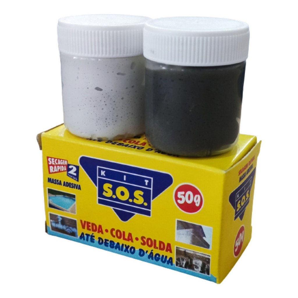 Kit Cola Sos - Veda Cola Solda Até Debaixo D´agua - 50g