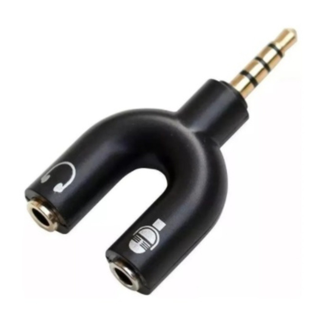 Adaptador P2 3.5mm Fone e Microfone Divisor Áudio Y para Celular Notebook Headset Universal