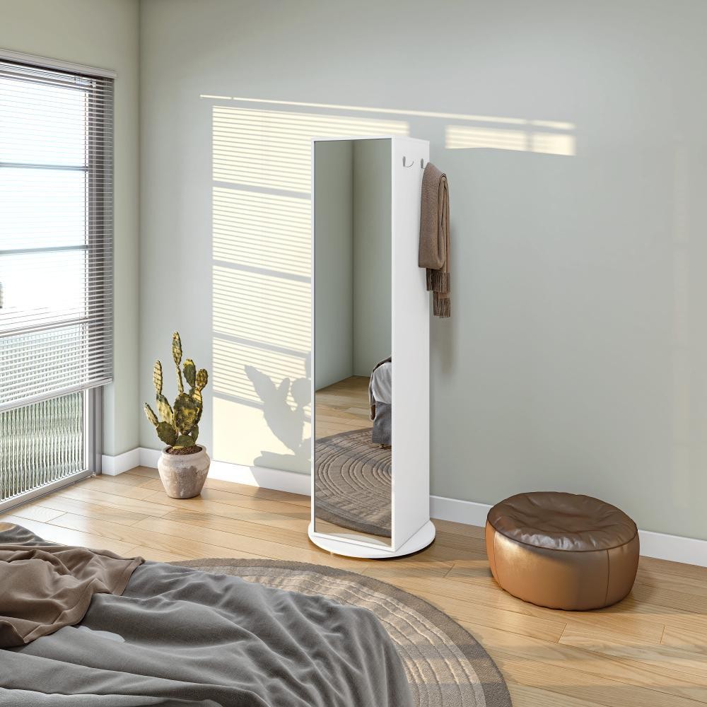 Sapateira Giratoria Esthela Com Espelho Branco Lopas em Oferta na Shopee