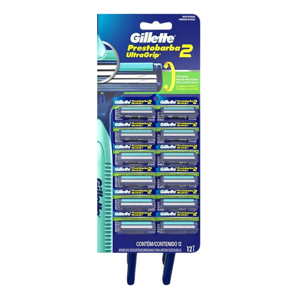 Aparelho Barbear Prestobarba Ultragrip Móvel Gillette C/12