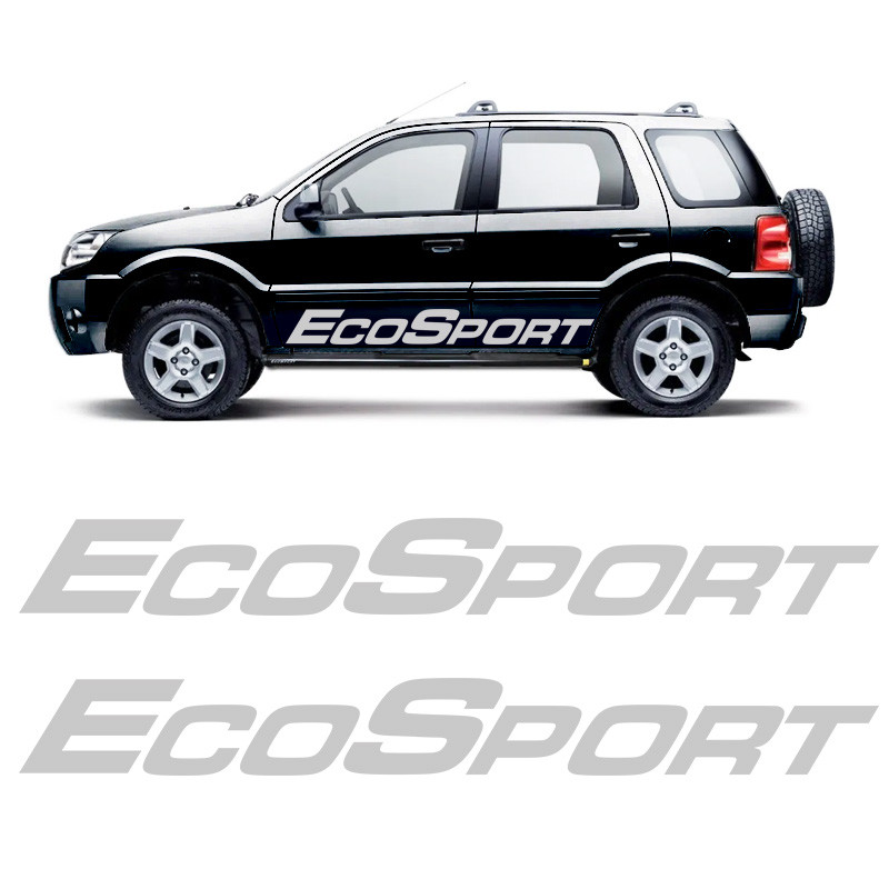 Faixa Compatível Ecosport 2002 Até 2012 Adesivo Prata Portas