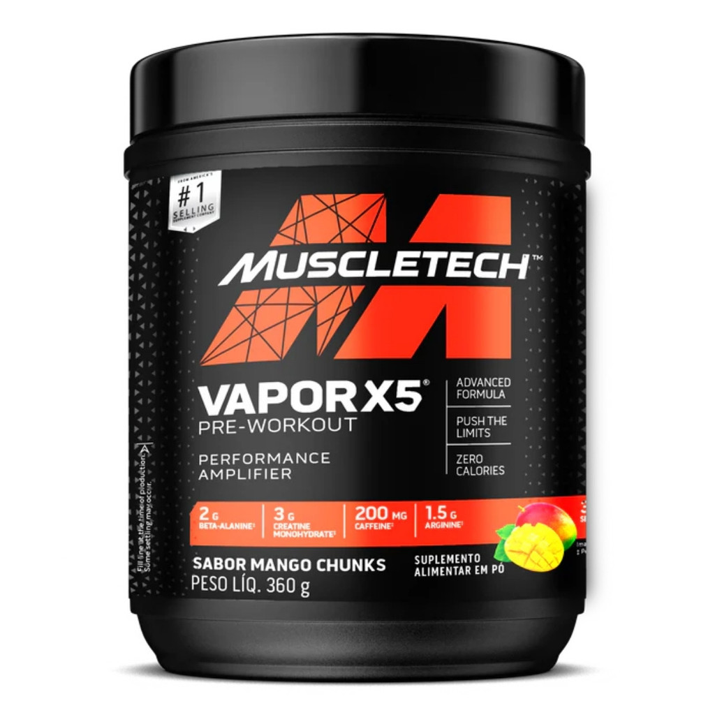 Pré-Treino X5 PW Pote 360g Muscletech Mango Chunks em Oferta na Shopee