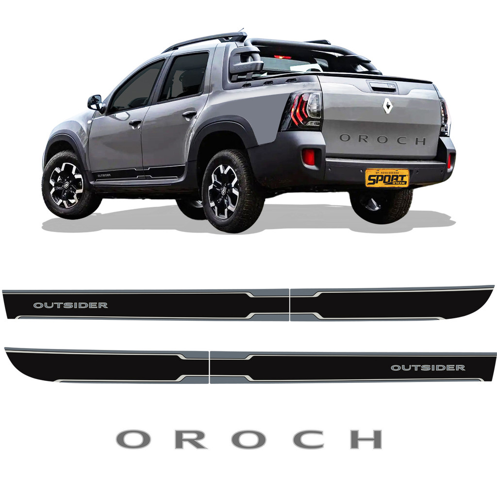 Kit Faixas Renault Oroch Outsider 2023 Lateral/traseiro