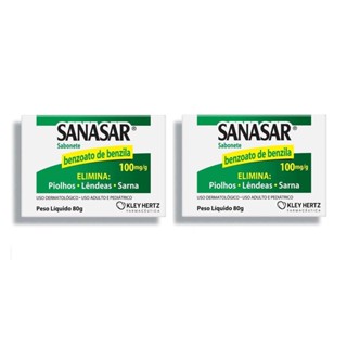 Kit Sabonete Em Barra Sanasar Benzoato De Benzila Com 2 Unidades De 80g Cada em Oferta na Shopee
