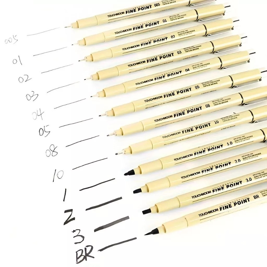 Kit 12 Caneta Nanquim Profissional Brush Letter Desenho Artístico Mangá Caligrafia
