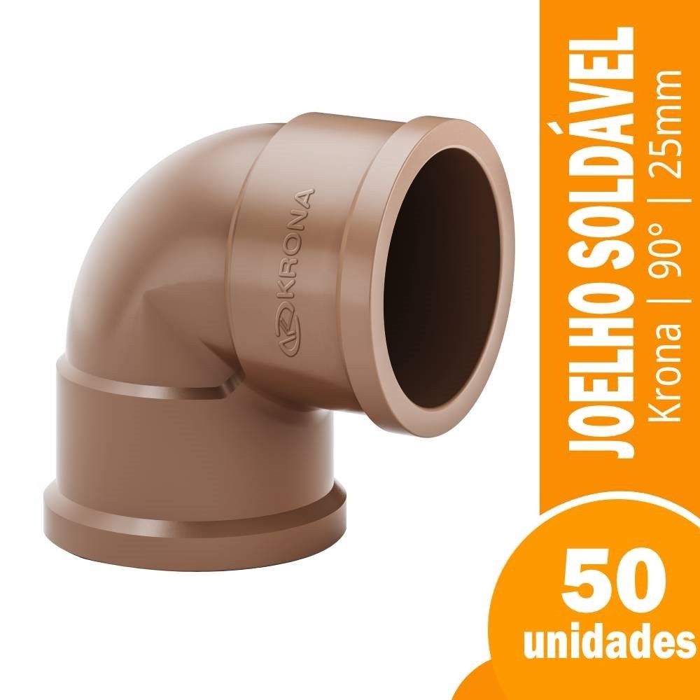 Joelho Soldável 90 Krona 25mm - Embalagem com 50 Unidades