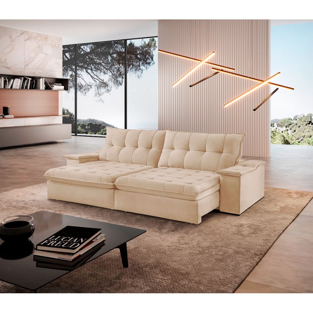 Sofá Lua Linho 02 Módulos 100 cm B25cm Meu Sofá Online