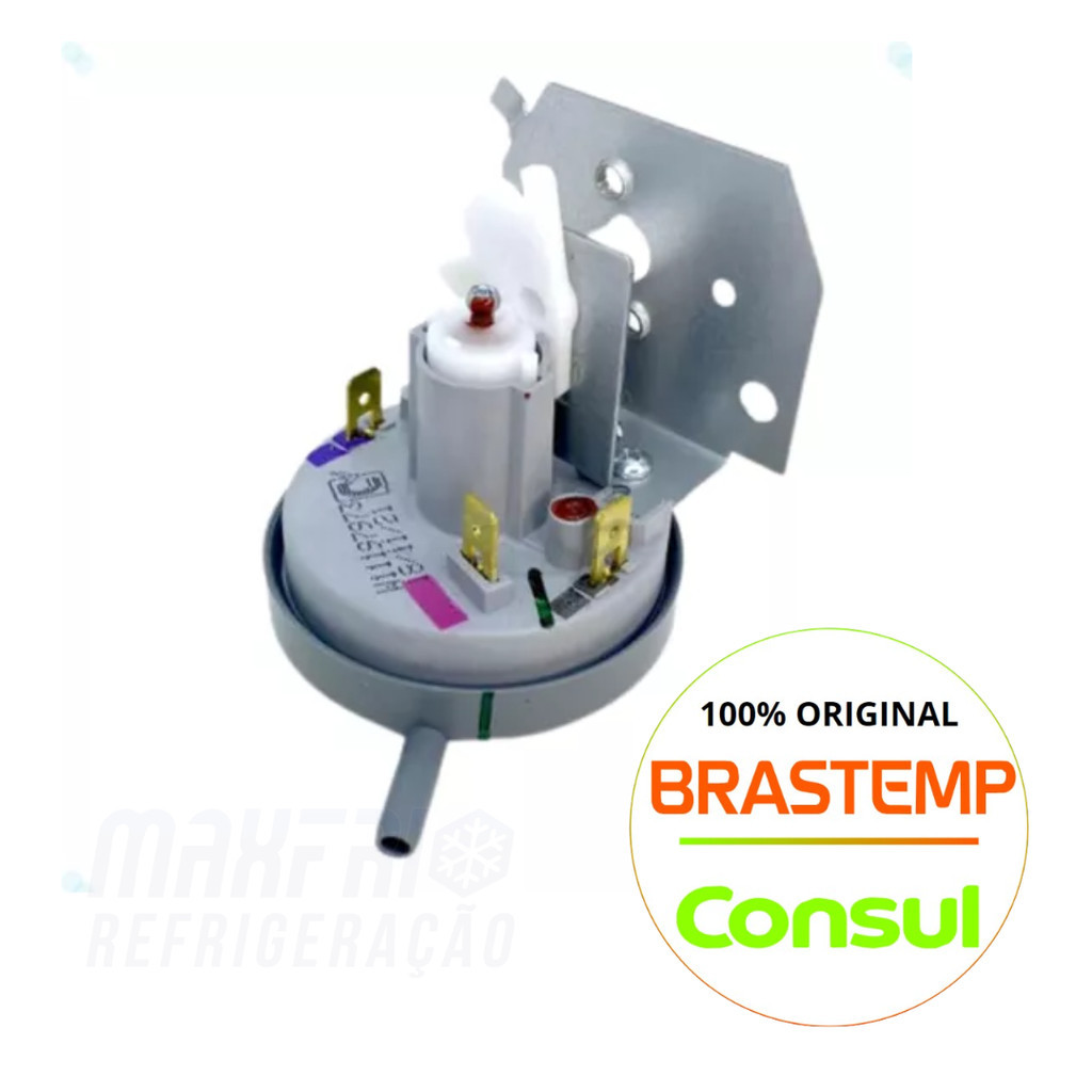 PRESSOSTATO ORIGINAL PARA MÁQUINA DE LAVAR BRASTEMP/CONSUL CWH11ABANA-CWH11ABBNA (DEMAIS MODELOS NA DESCRIÇÃO)