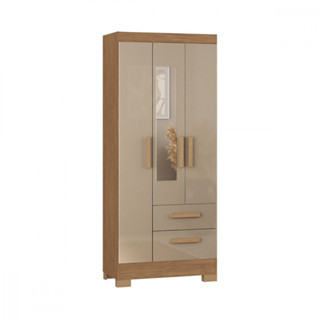 Guarda Roupa Solteiro com Espelho 3 Portas Fortaleza Acacia Reclefcta Atualle em Oferta na Shopee