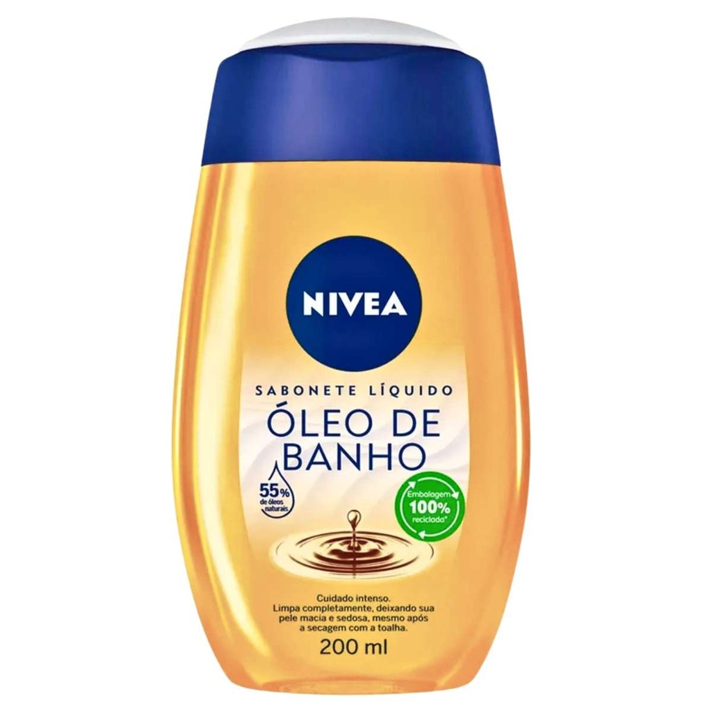 Sabonete Liquido Oleo de Banho Nivea 200ml Praticidade E Hidratação Intensa Se Transforma Em Espuma Em Contato Com Agua