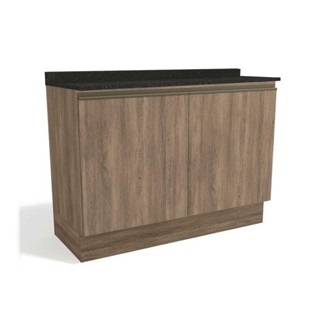 Balcão de Cozinha Maxxi G745 2 Portas c/Tampo 120cm Nogal/Preto Brilho - Kappesberg em Oferta na Shopee