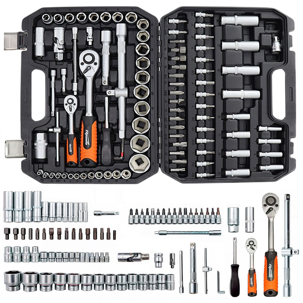 Kit Jogo de Ferramentas Com Maleta Chaves E Soquetes 94 Peças Sparta Oficina Automotiva