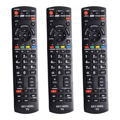 Controle Compatível Com Tv Panasonic Tc-l42, 47, 55et5b 3 Pc