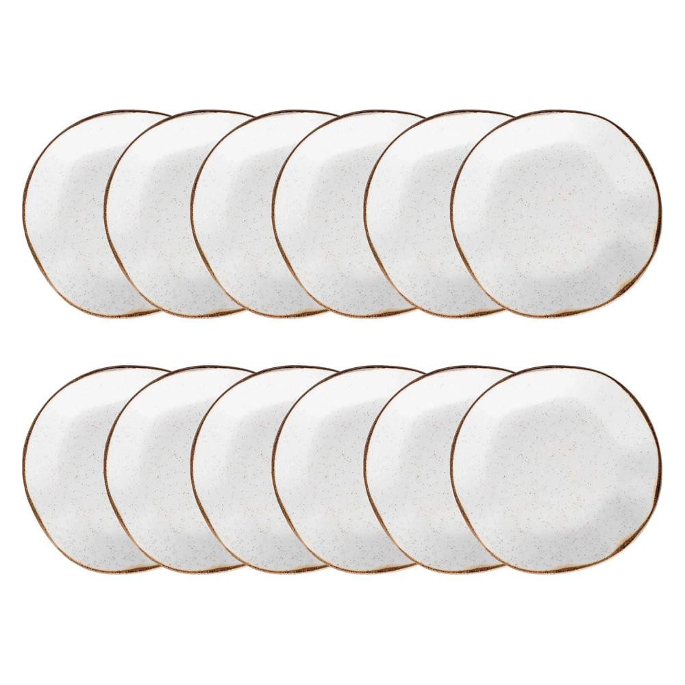 Conjunto De 12 Pratos Fundos 22,5cm Oxford Ryo Maresia, Porcelana - Home & Living