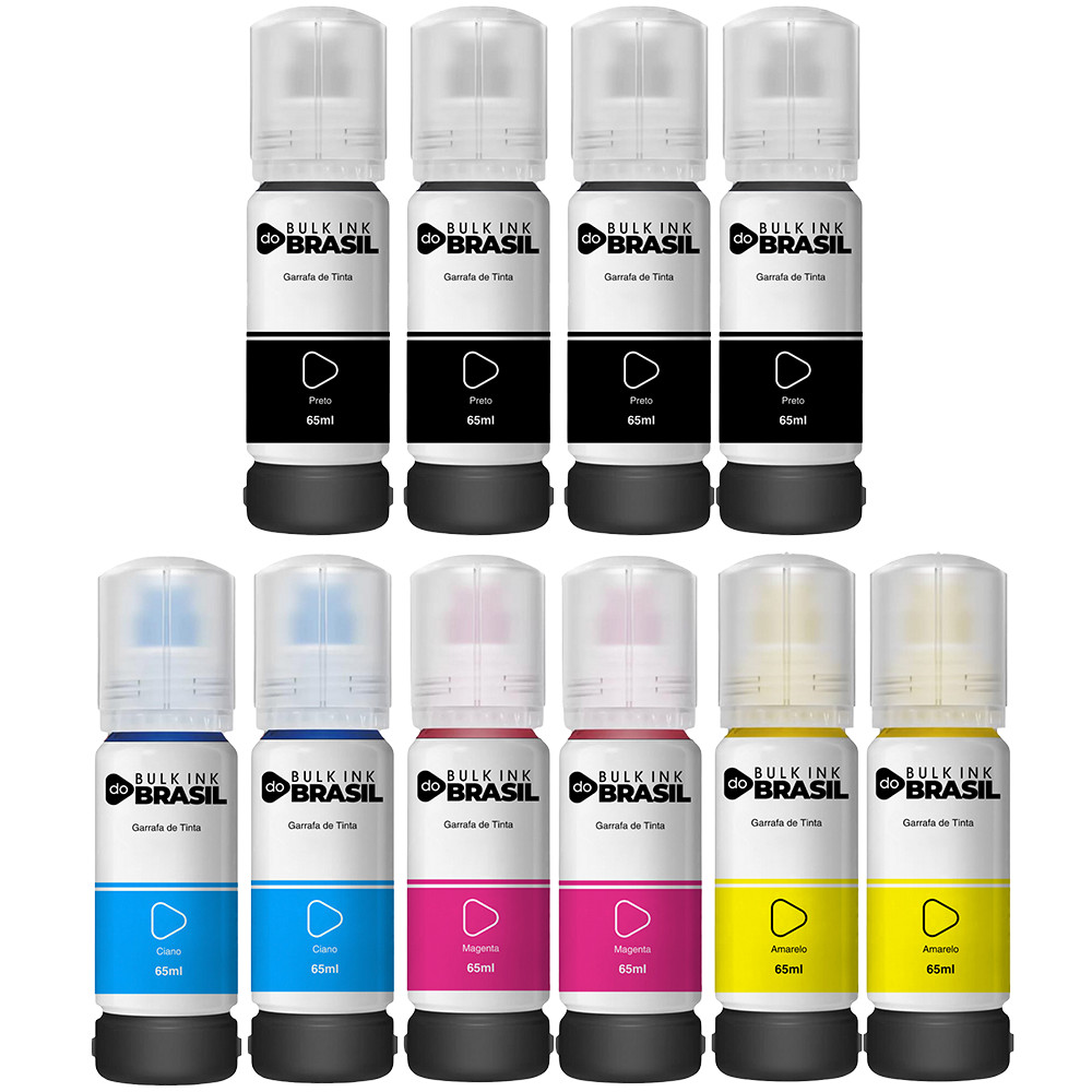 Kit 10 Tintas Bulk Ink do Brasil para Impressoras L3110 L3150 L3210 L3250 CMYK