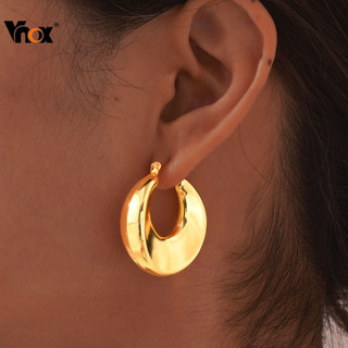 Brincos De Argola Em Forma De C Vnox Para Mulheres 18K Ouro Círculo De Aço Inoxidável Brinco Geométrico Moda Joias Prese