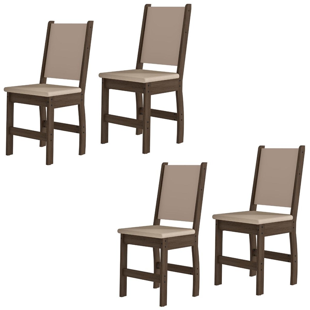 Kit de 4 Cadeiras Clara com Tecido em Material Sintetico em Oferta na Shopee