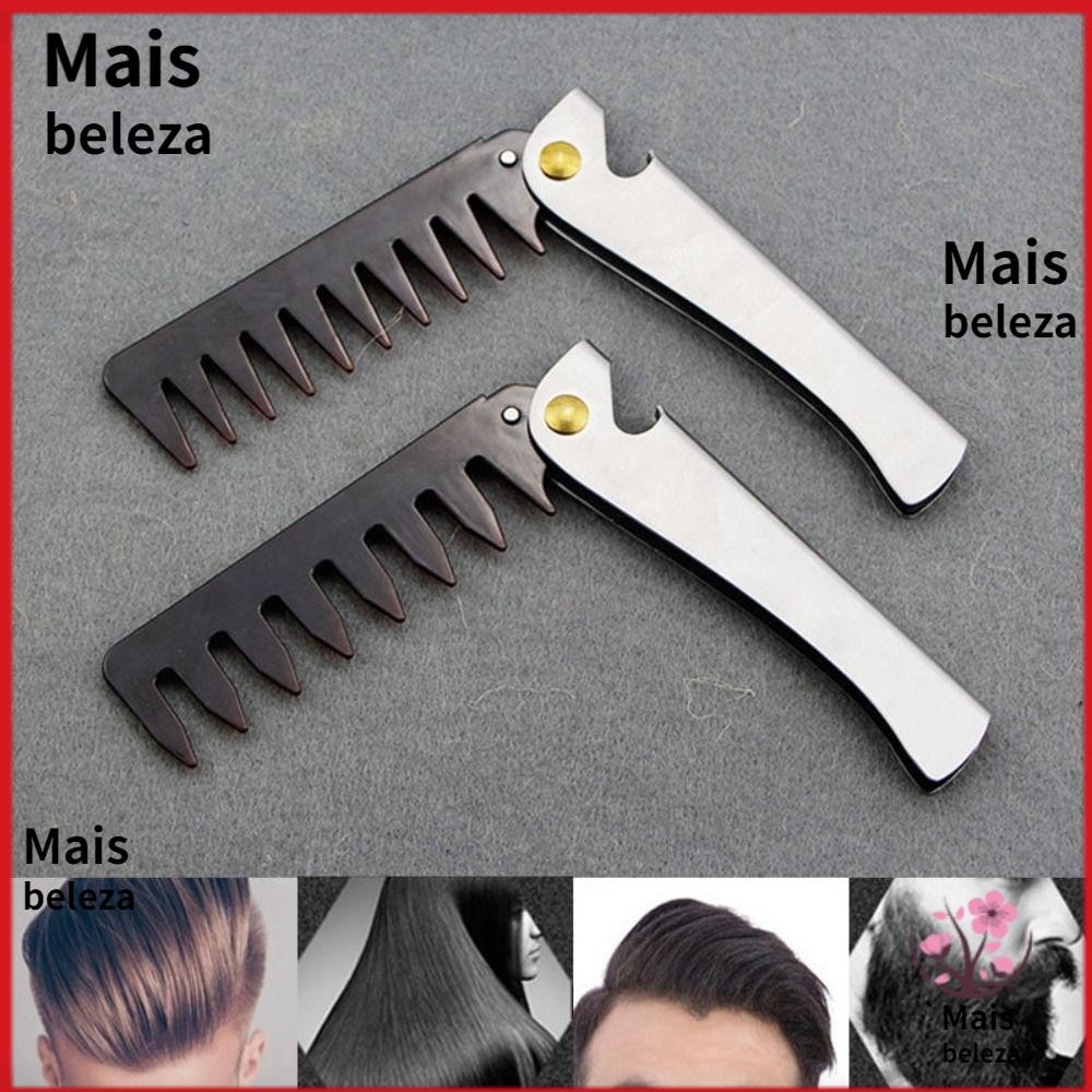 Pente Dobrável Com Alça MAIS , De Cabeça De Óleo De Aço Inoxidável Para Dentes Largos Cabeleireiro Finos Vintage