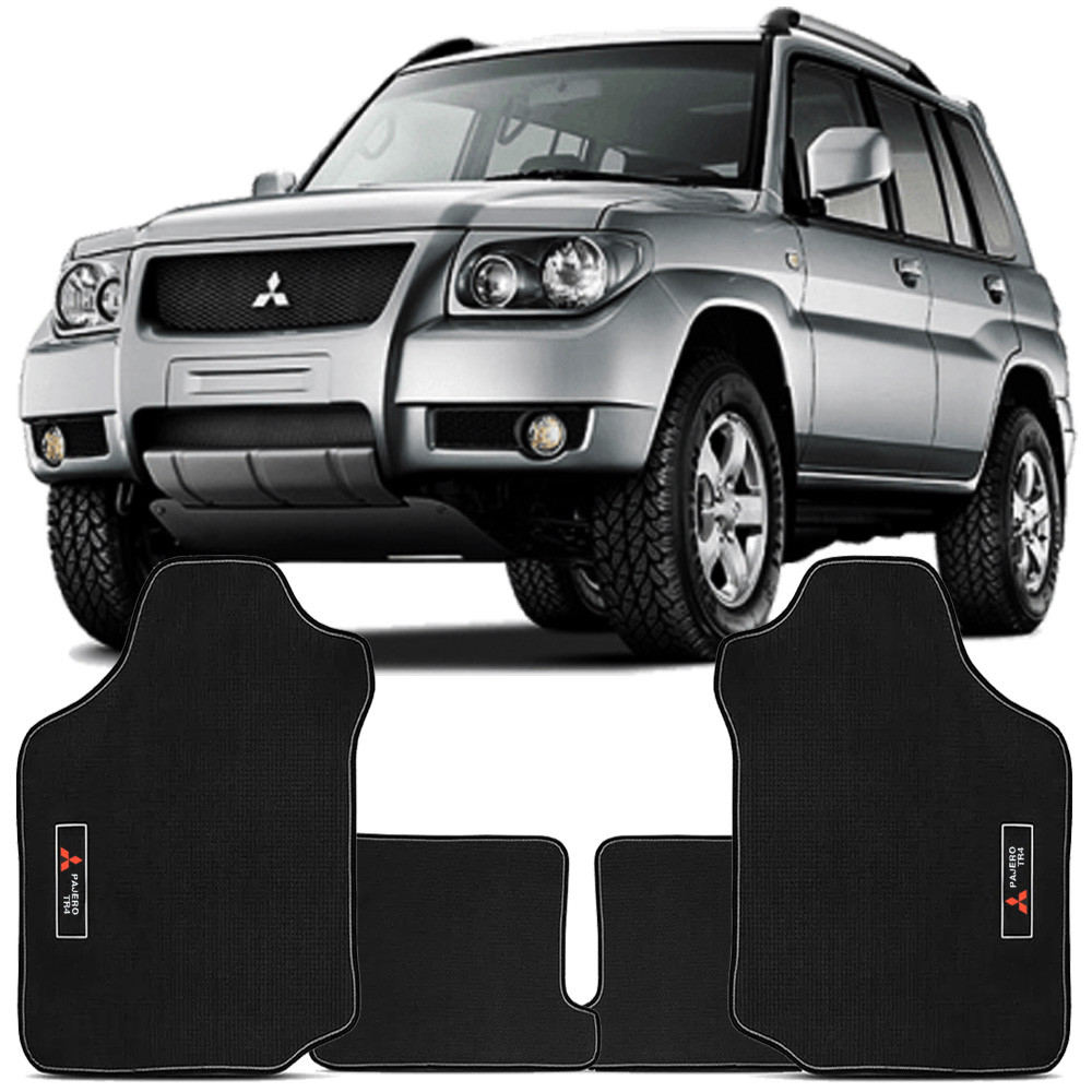Tapete Mitsubishi Pajero TR4 2008 a 2015 Requinte PVCM03.020 PVC Preto 4 Peças