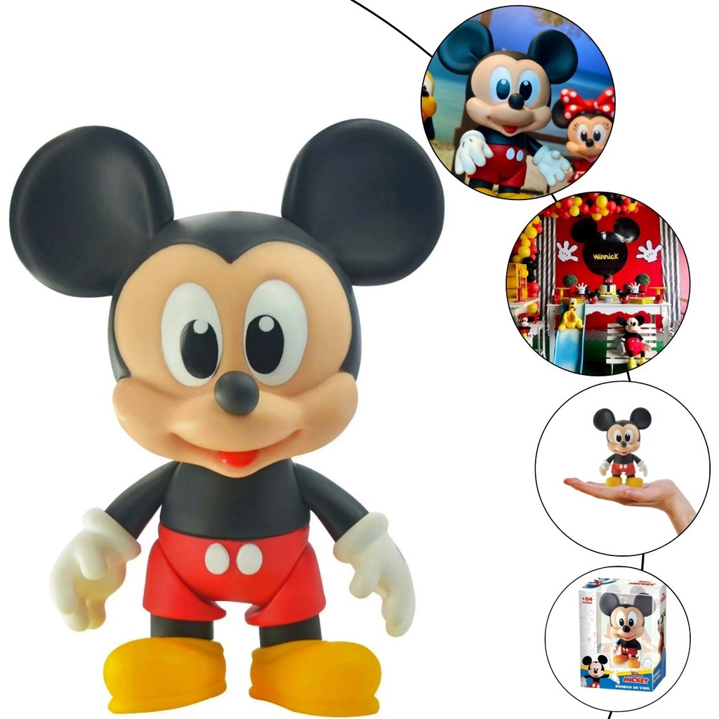 Mickey E Amigos Boneco Vinil Articulado 12cm Disney Minnie Pato Donald Margarida Pateta Pluto original